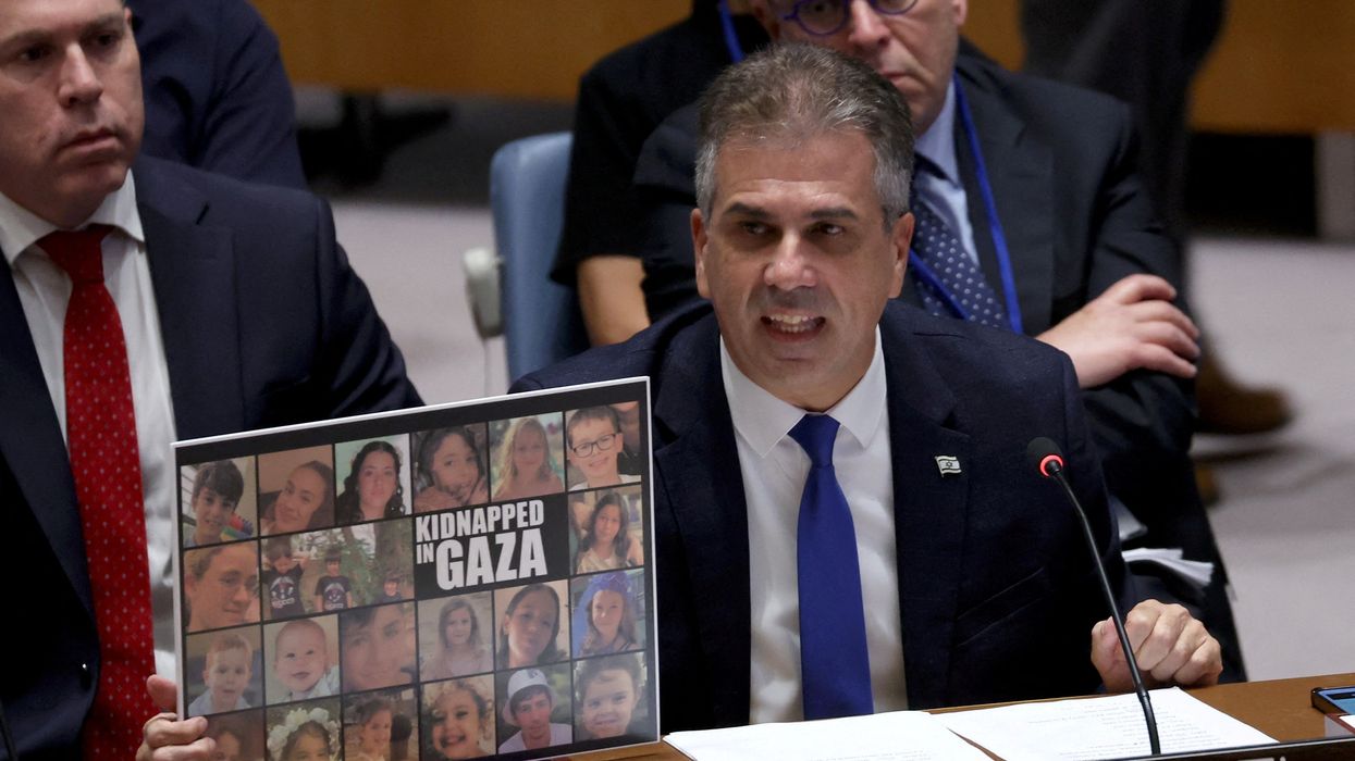 Israel's Foreign Affairs Minister Eli Cohen speaks during a meeting of the Security Council