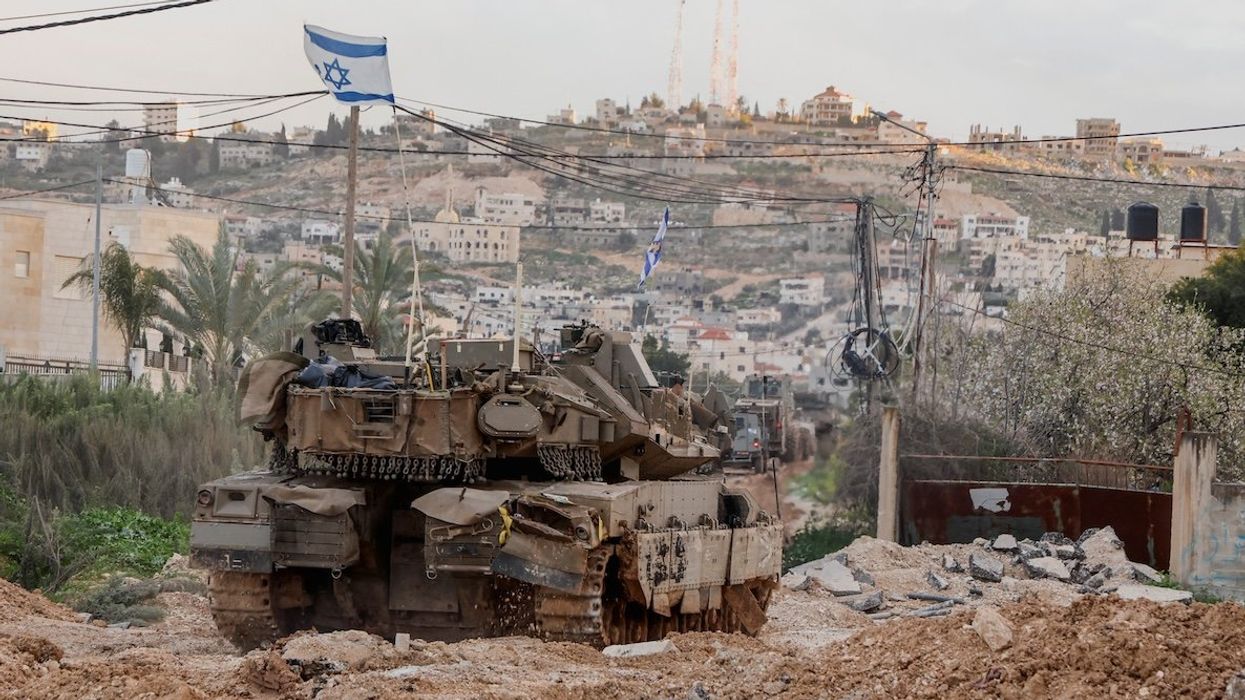 Israeli machinery maneuvers during an Israeli operation in the Israeli-occupied West Bank.