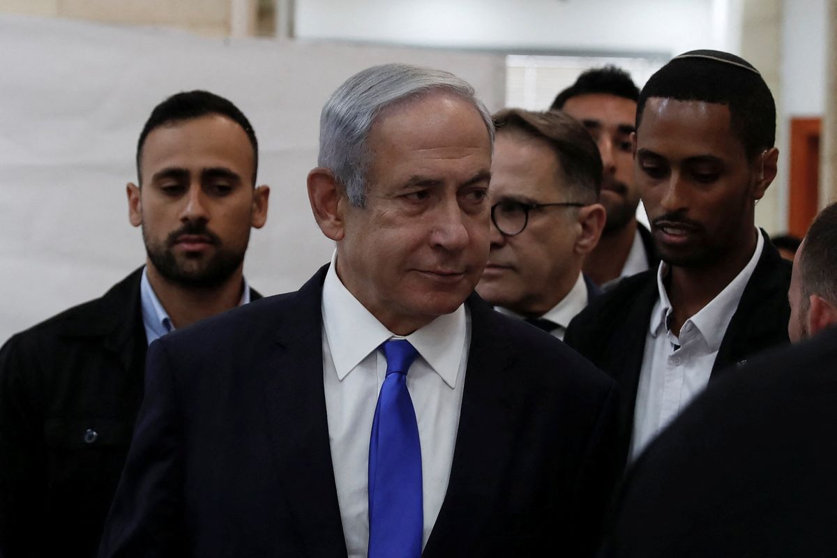 Israeli PM Benjamin Netanyahu attends Arnon Milchan's video testimony