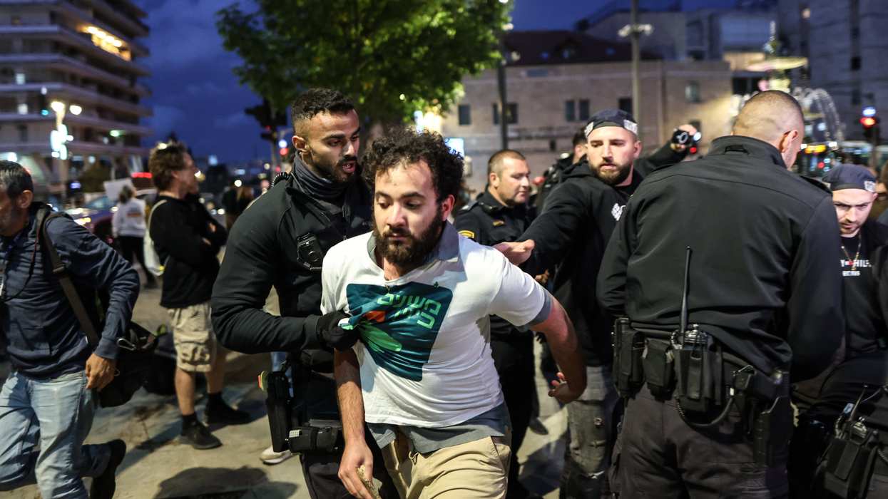 Israeli police dispersed a demonstration in West Jerusalem in which Israelis gathered to demand an end to the ongoing Israeli attacks on the Gaza Strip, on April 9, 2025.