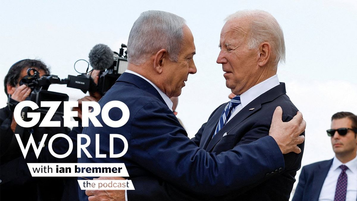 Israeli Prime Minister Binyamin Netanyahu greets US President Joe Biden in Israel