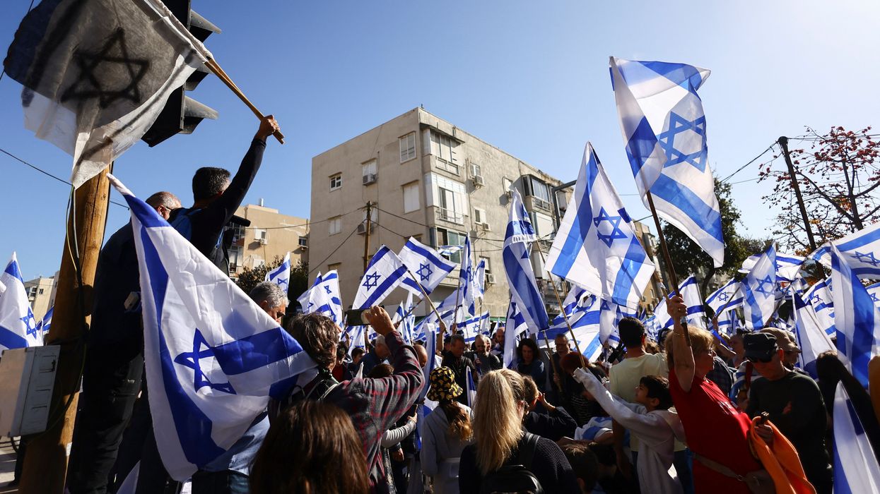 Israelis demonstrate during "Day of Resistance" as Israeli Prime Minister Benjamin Netanyahu's nationalist coalition government presses on with its contentious judicial overhaul, in Tel Aviv, Israel.