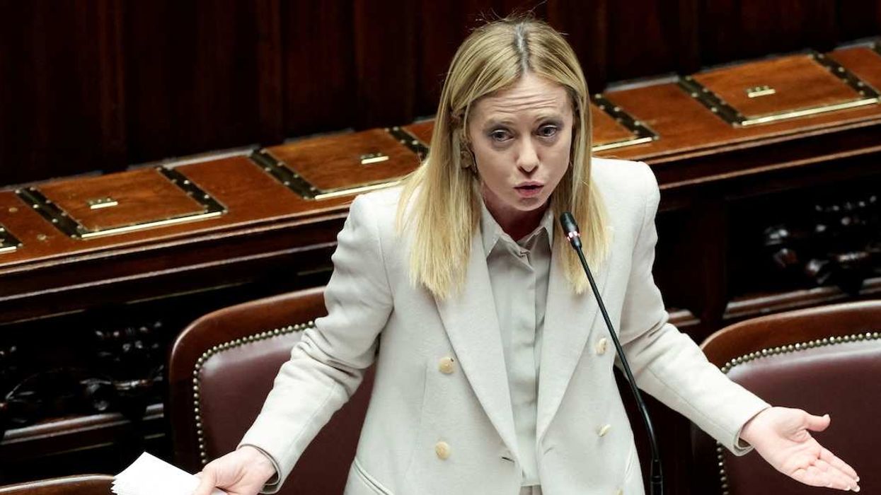 Italy's Prime Minister Giorgia Meloni speaks at the lower house of Parliament, ahead of a European Union leaders' summit, in Rome, Italy, December 17, 2025.