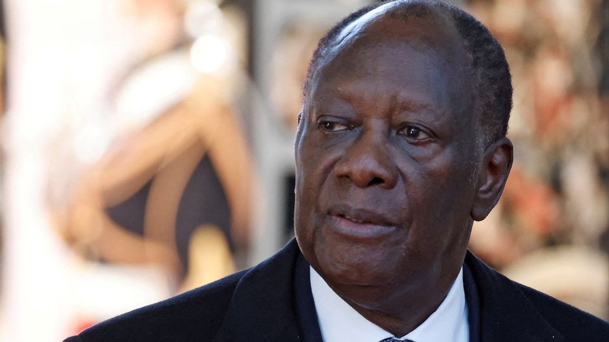 Ivory Coast President Alassane Ouattara arrives at the opening session of the 19th Summit of the Francophonie at the Grand Palais in Paris, France, on Oct. 5, 2024.