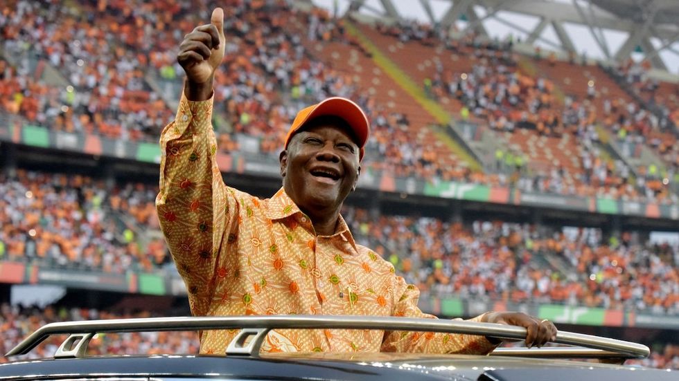 Ivory Coast President Alassane Ouattara during the AFCON opening ceremony.