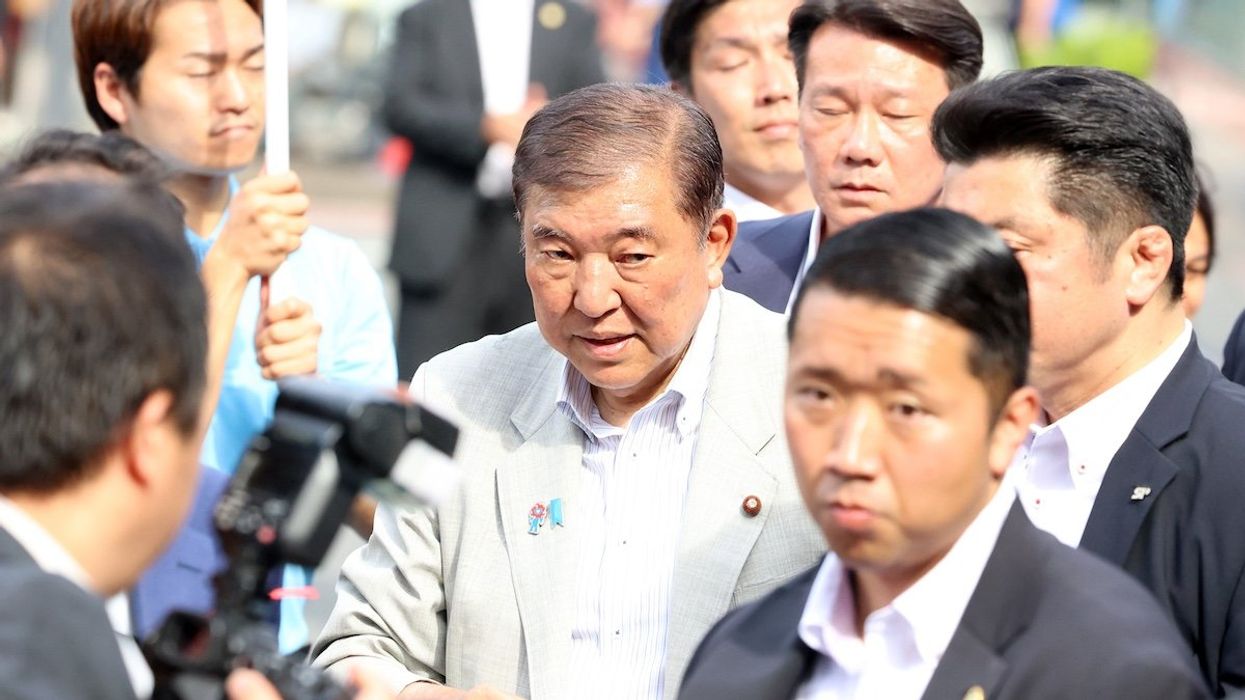 Japanese Prime Minister and the ruling Liberal Democratic Party leader Shigeru Ishiba campaigning for the Upper House election in Yokohama, suburban Tokyo, Japan, on July 18, 2025.