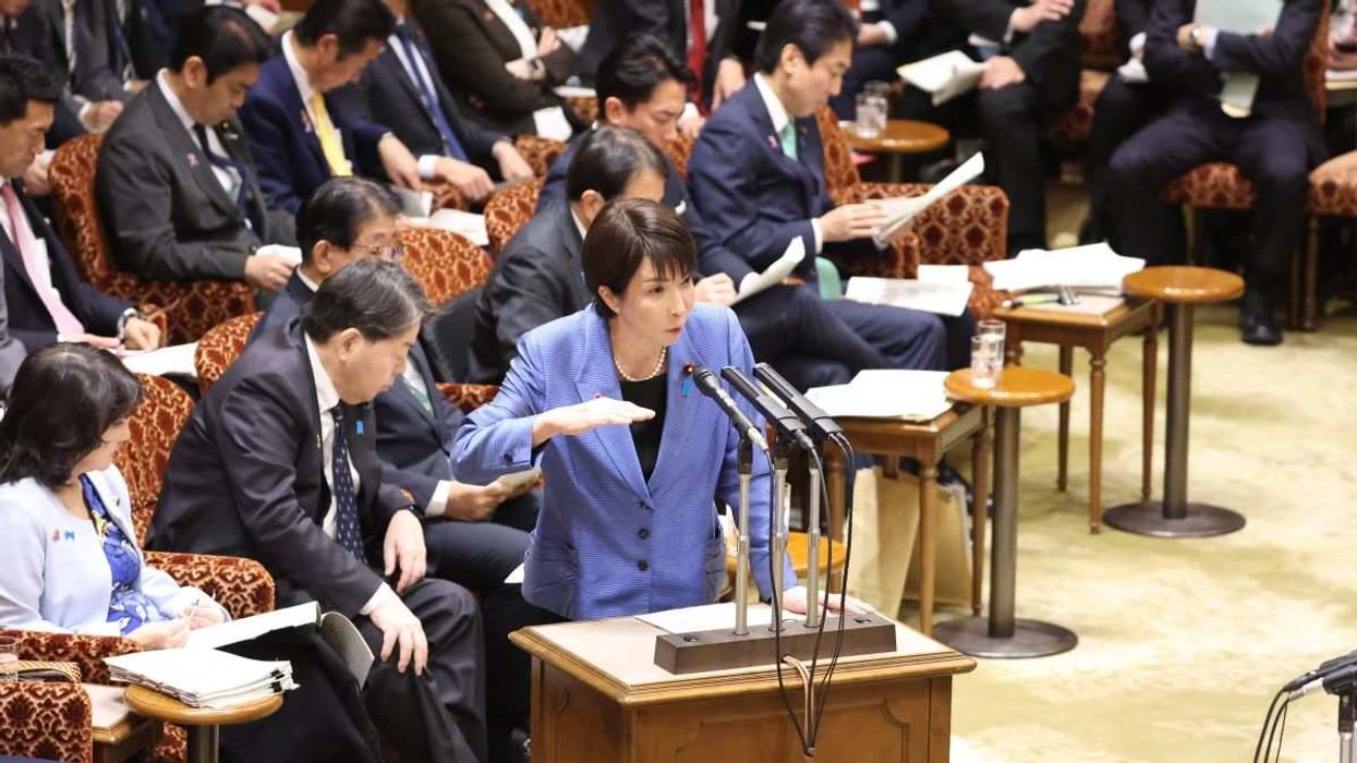 Japanese Prime Minister Sanae Takaichi at the National Diet in Tokyo, Japan, on November 12, 2025.