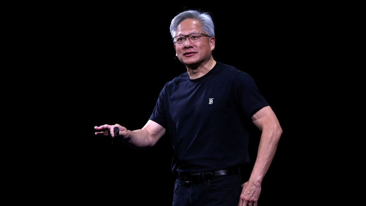 Jensen Huang, CEO of Nvidia, speaks during the Viva Technology conference dedicated to innovation and startups at Porte de Versailles exhibition center in Paris, France, June 11, 2025.