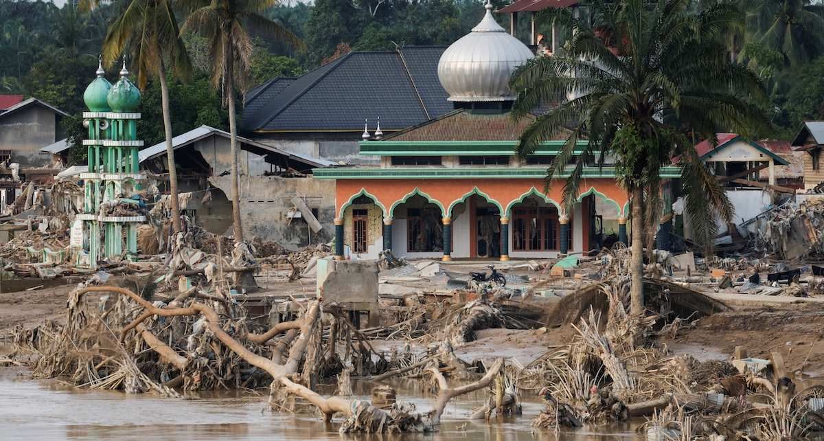 A mosque stands in an area affected by a deadly flash flood following heavy rains in Aceh Tamiang regency, Aceh province, Indonesia, December 4, 2025. 