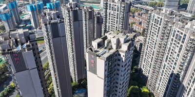 Aerial photo shows a residential area of Evergrande in Nanjing, East China's Jiangsu Province.