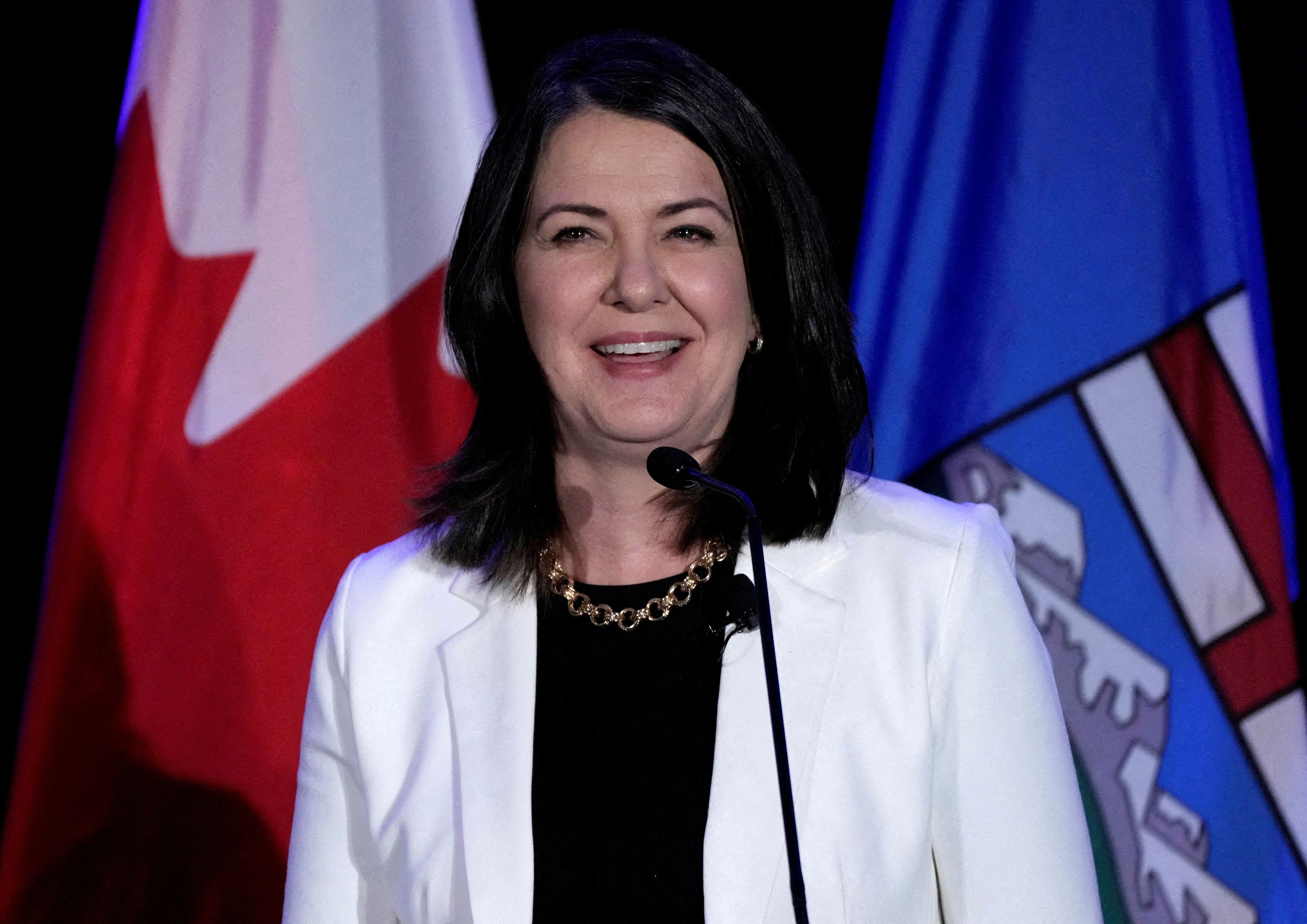 Alberta Premier Danielle Smith speaks at the Calgary Chamber of Commerce. 