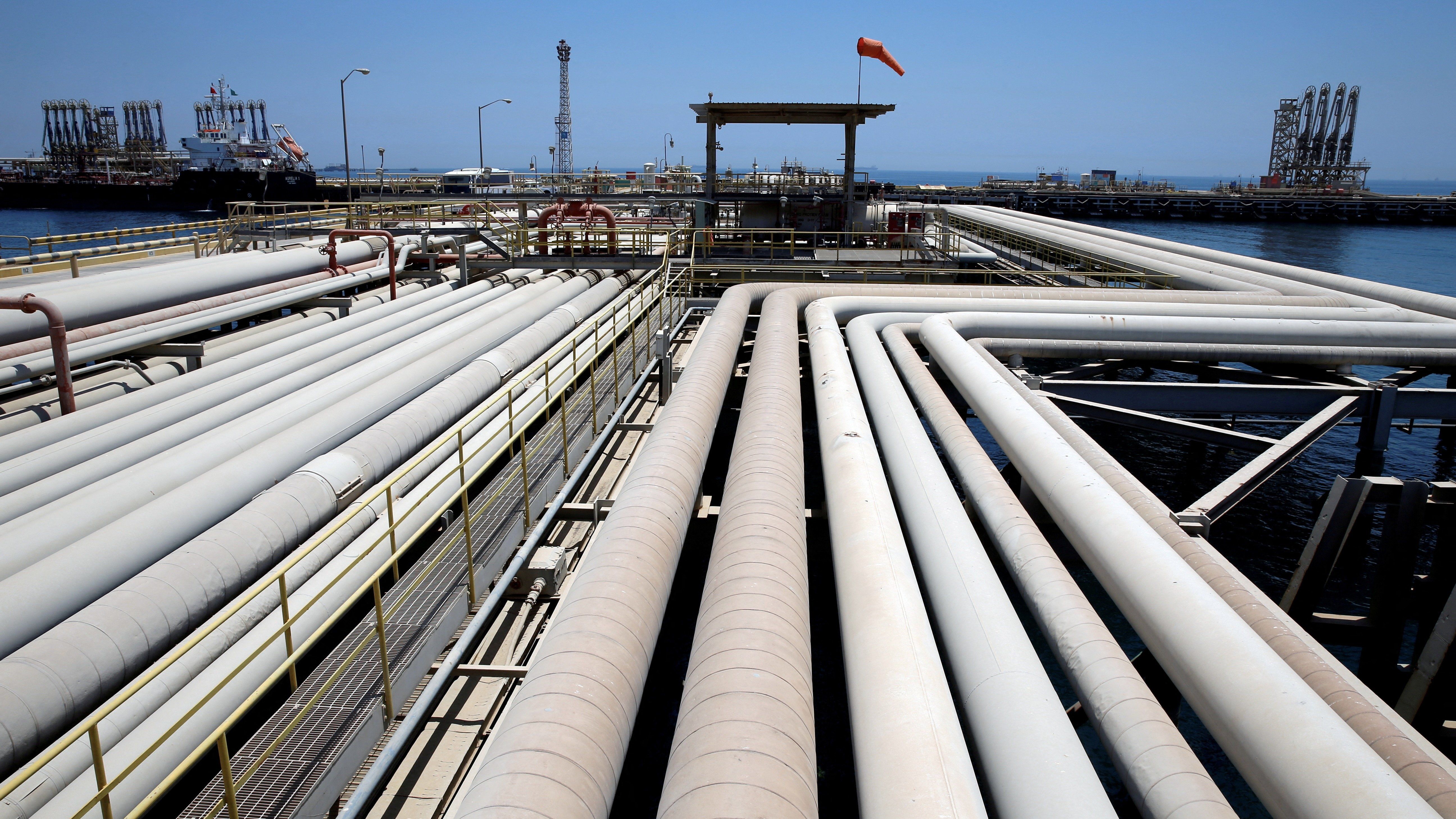 An oil tanker is being loaded at Saudi Aramco's Ras Tanura oil refinery and oil terminal in Saudi Arabia May 21, 2018. 