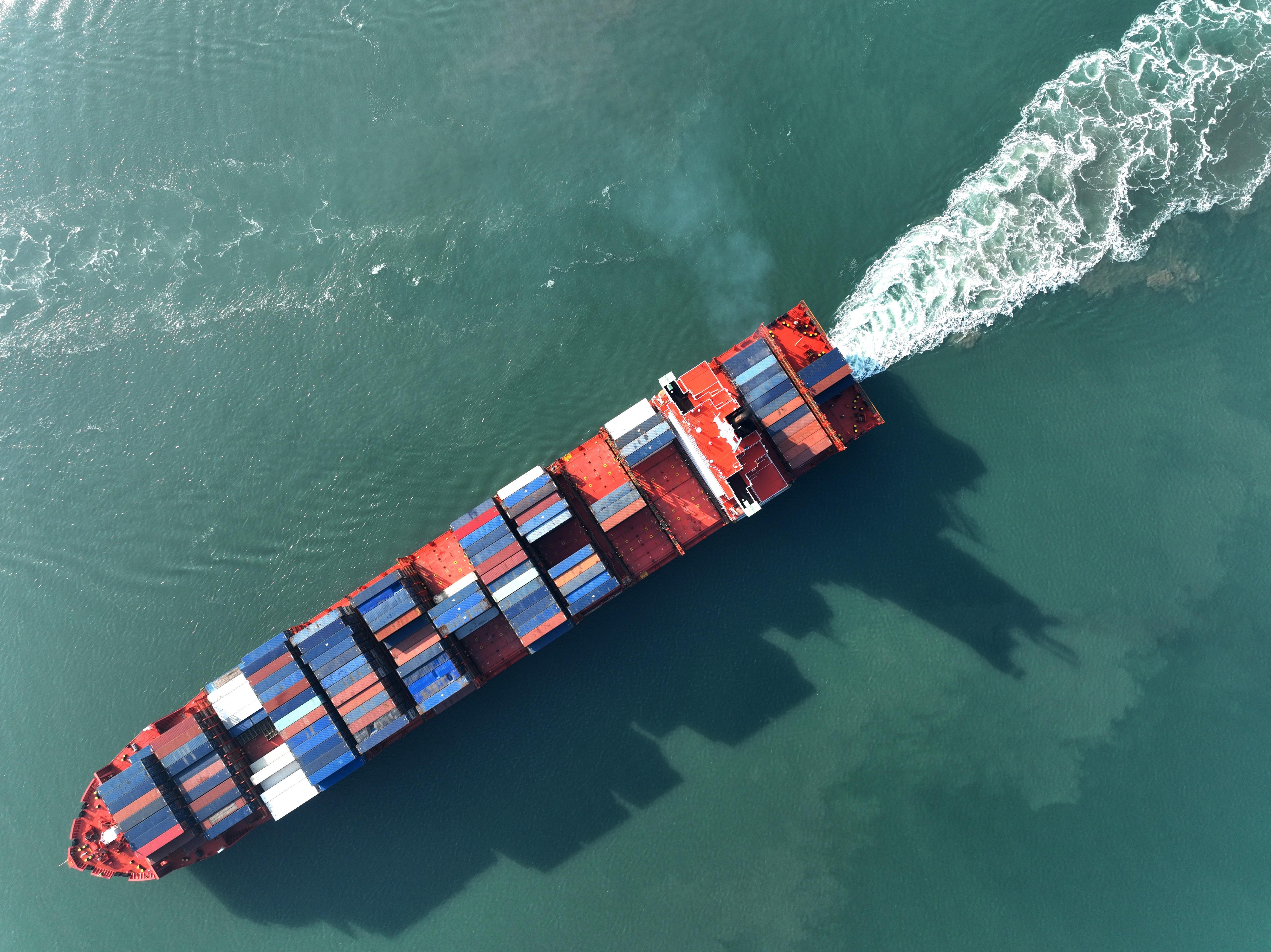 Cargo ships dock at their berths to load and unload containers at the terminal in Lianyungang Port in China's Jiangsu province.