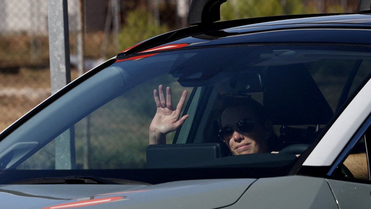 ​Carolina Gonzalez, daughter of Venezuela's presidential opposition candidate in the recent election Edmundo Gonzalez, leaves the Torrejon de Ardoz Air Force Base, outside Madrid, Spain, September 8, 2024. 
