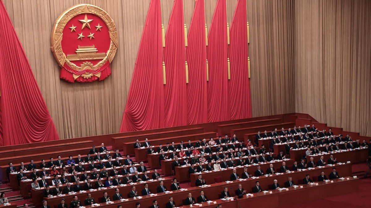 ​Chinese Premier Li Qiang bows after delivering the work report at the opening session of the National People's Congress (NPC) at the Great Hall of the People in Beijing, China March 5, 2024. 