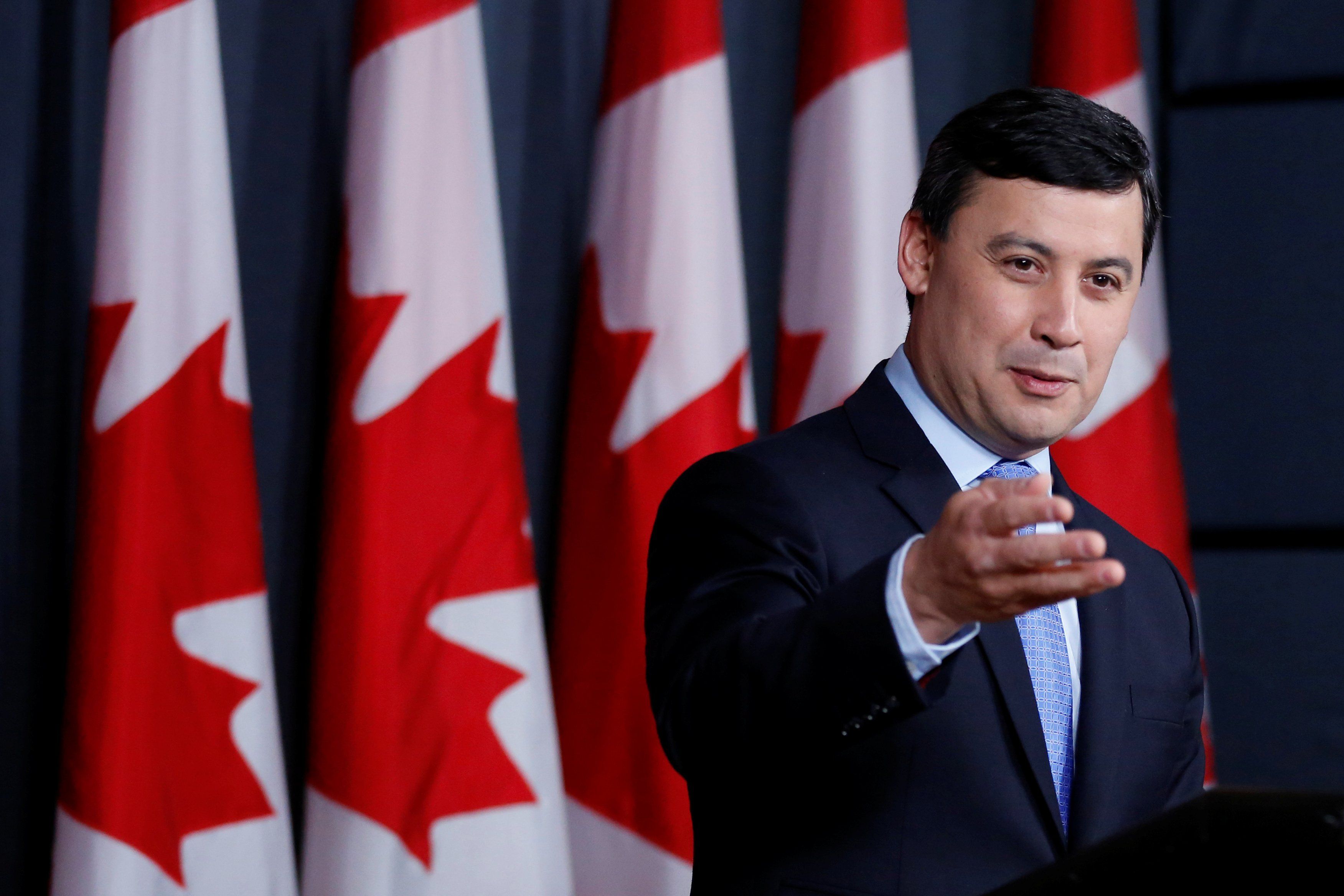 Conservative MP Michael Chong speaks during a news conference in Ottawa. 