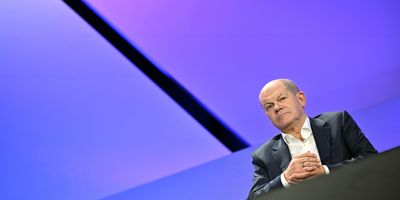Federal Chancellor Olaf Scholz on stage at the Digital Summit 2023 in November.