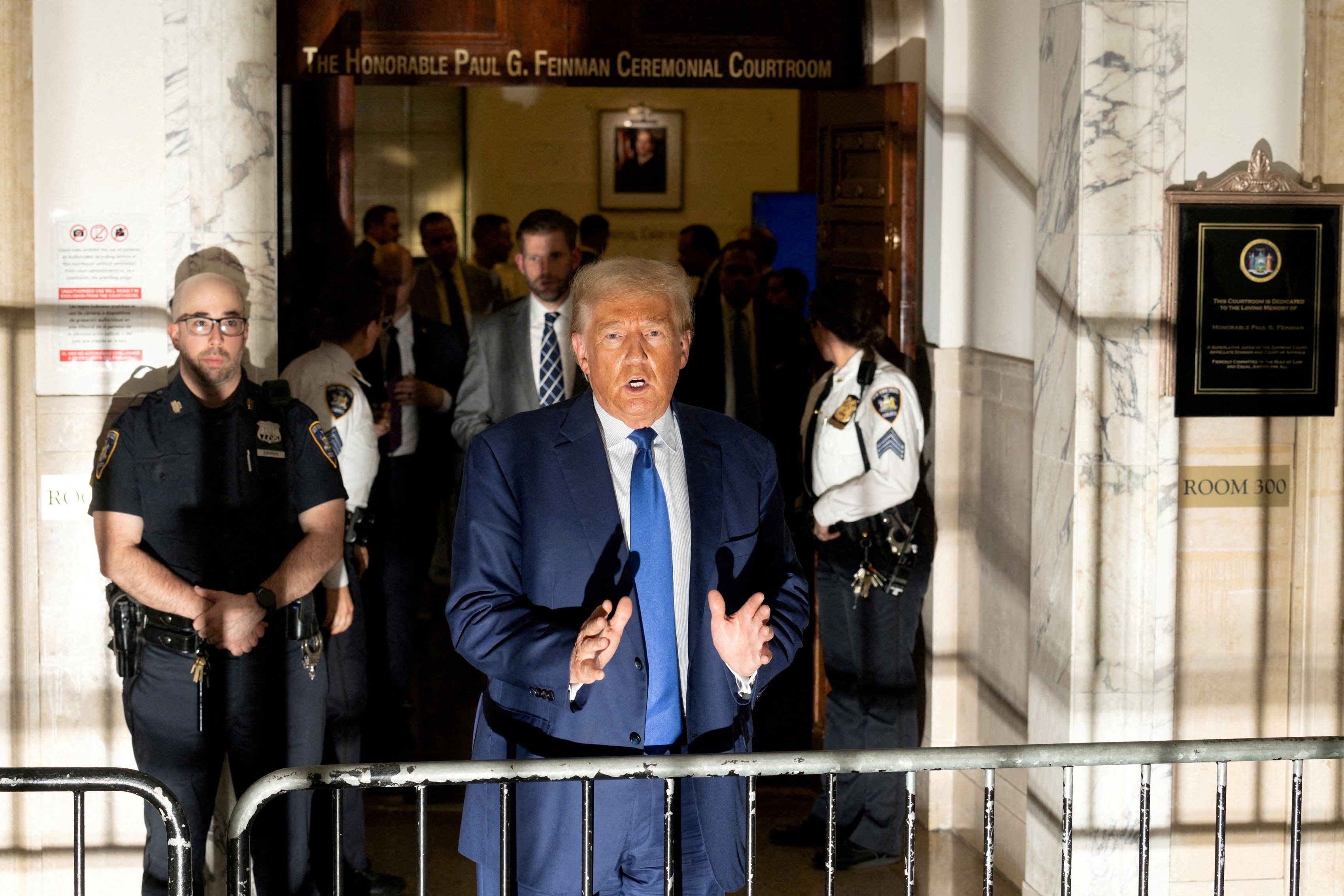 Former U.S. President Donald Trump attends the Trump Organization civil fraud trial