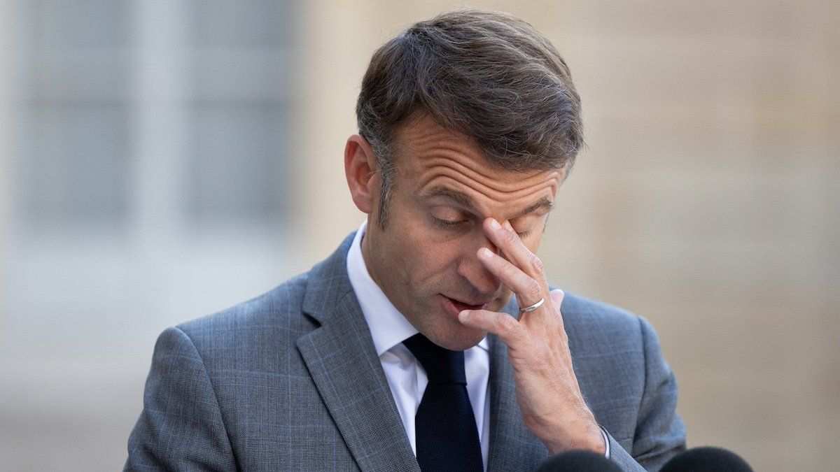 ​French President Emmanuel Macron speaks next to NATO Secretary General after a meeting at the Elysee Presidential Palace in Paris on June 24, 2024. 