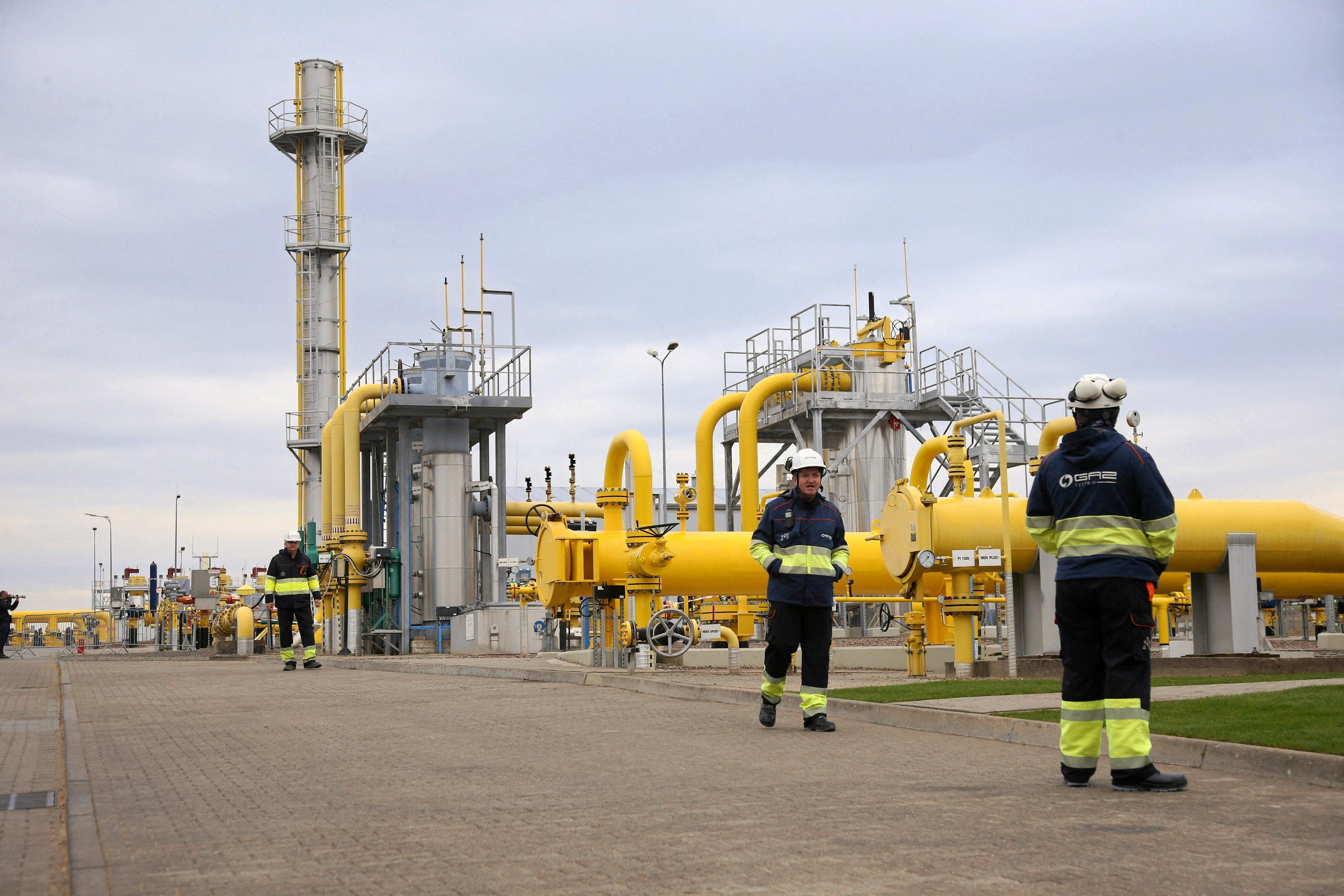 General view of a Baltic Pipe compressor station in Budno, Poland.