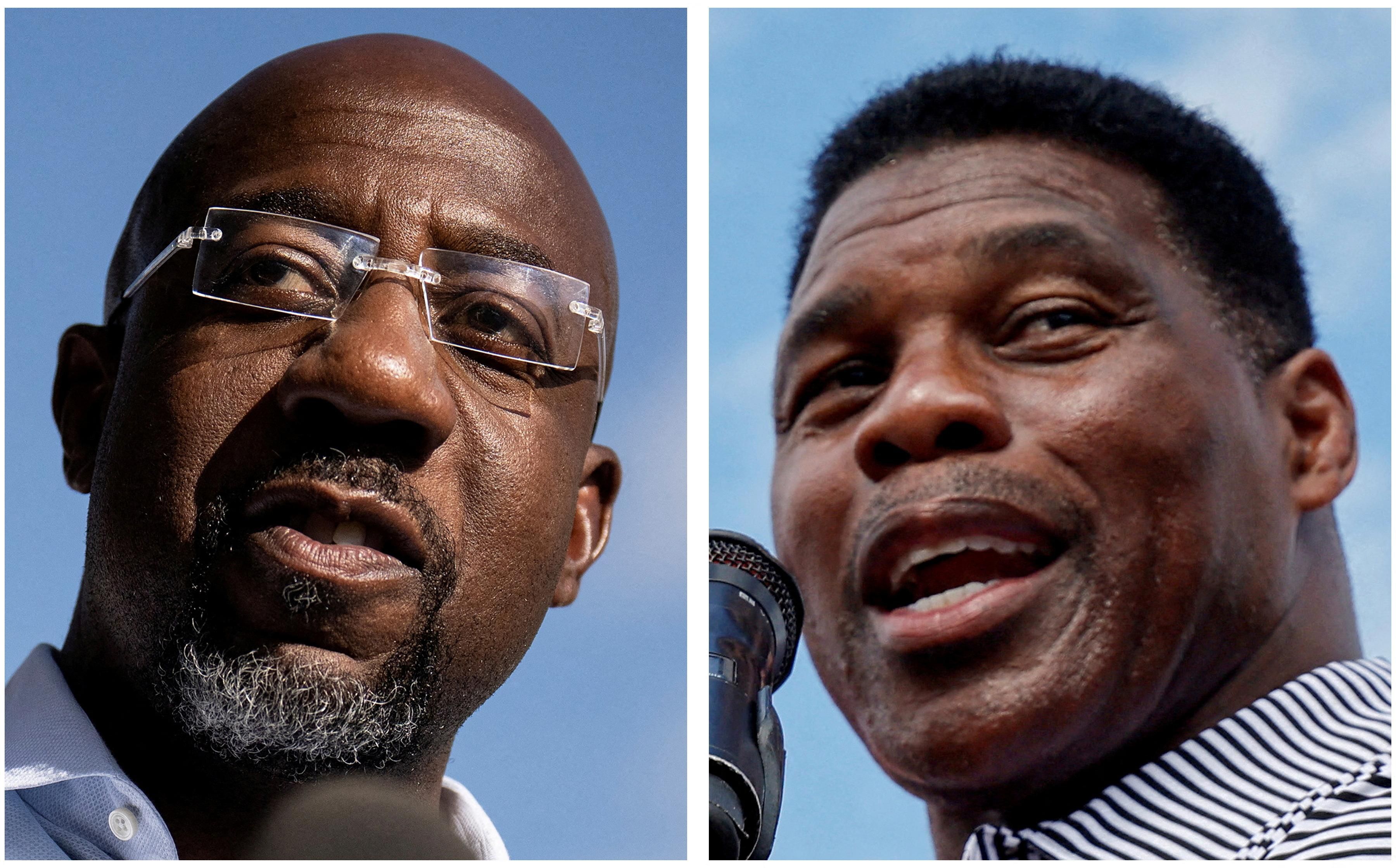 Georgia votes: Democratic candidate U.S. Senator Raphael Warnock and Republican U.S. Senate candidate Herschel Walker