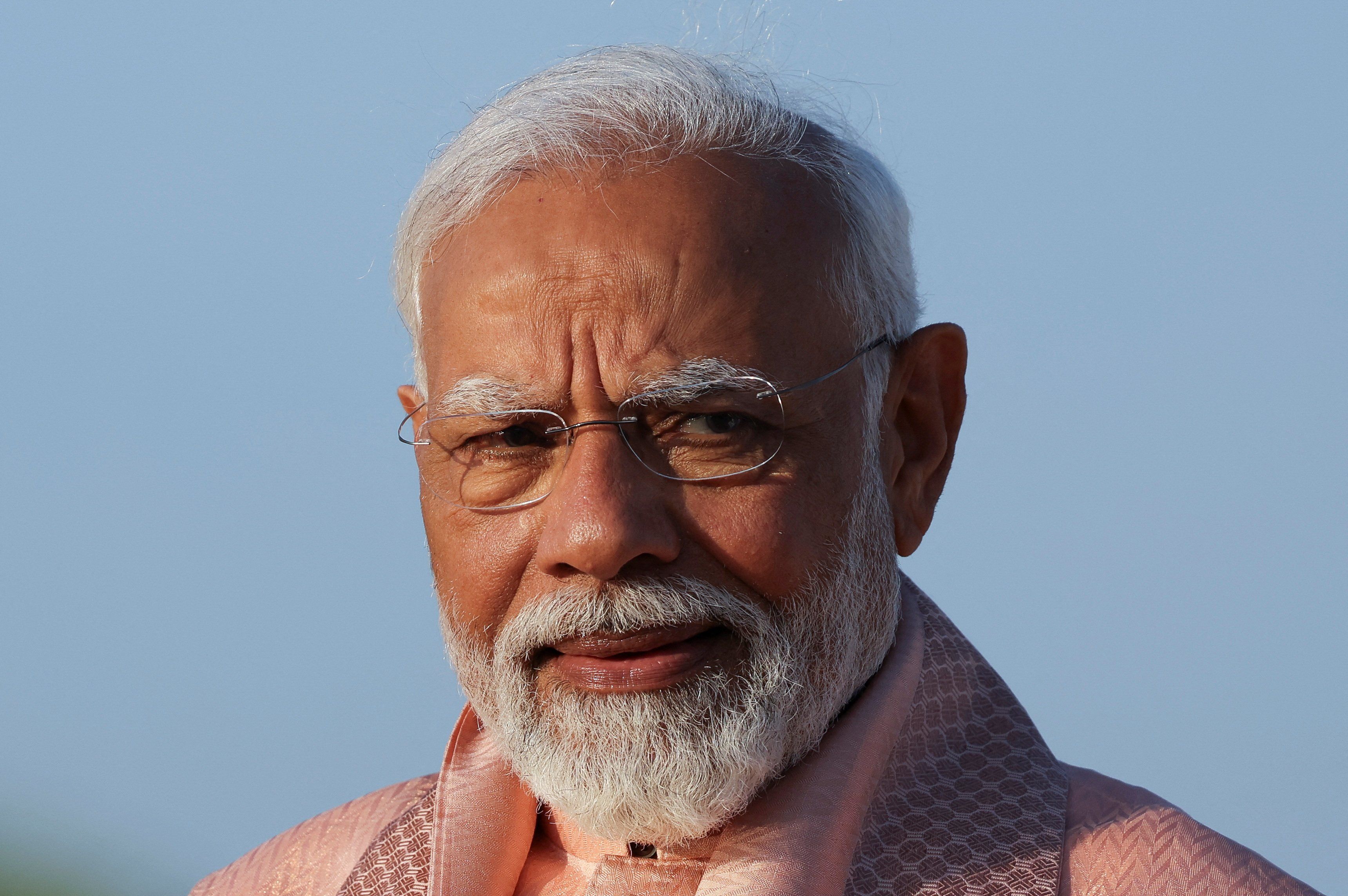 ​India's Prime Minister Narendra Modi attends the inauguration of the BAPS Hindu temple in Abu Dhabi, United Arab Emirates, February 14, 2024. 