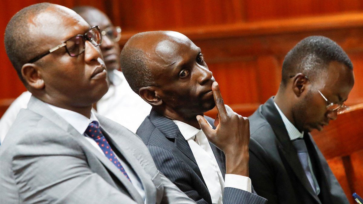 Lawyers sit in court as Kenya High Court Judge Chacha Mwita delivers his ruling, terming the Kenya government's intention to deploy police officers to lead a U.N. approved mission to Haiti as unconstitutional, at the Milimani law courts in Nairobi, Kenya January 26, 2024.