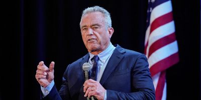 Robert F. Kennedy Jr. speaks to attendees during a press conference in New York, U.S., May 1, 2024.