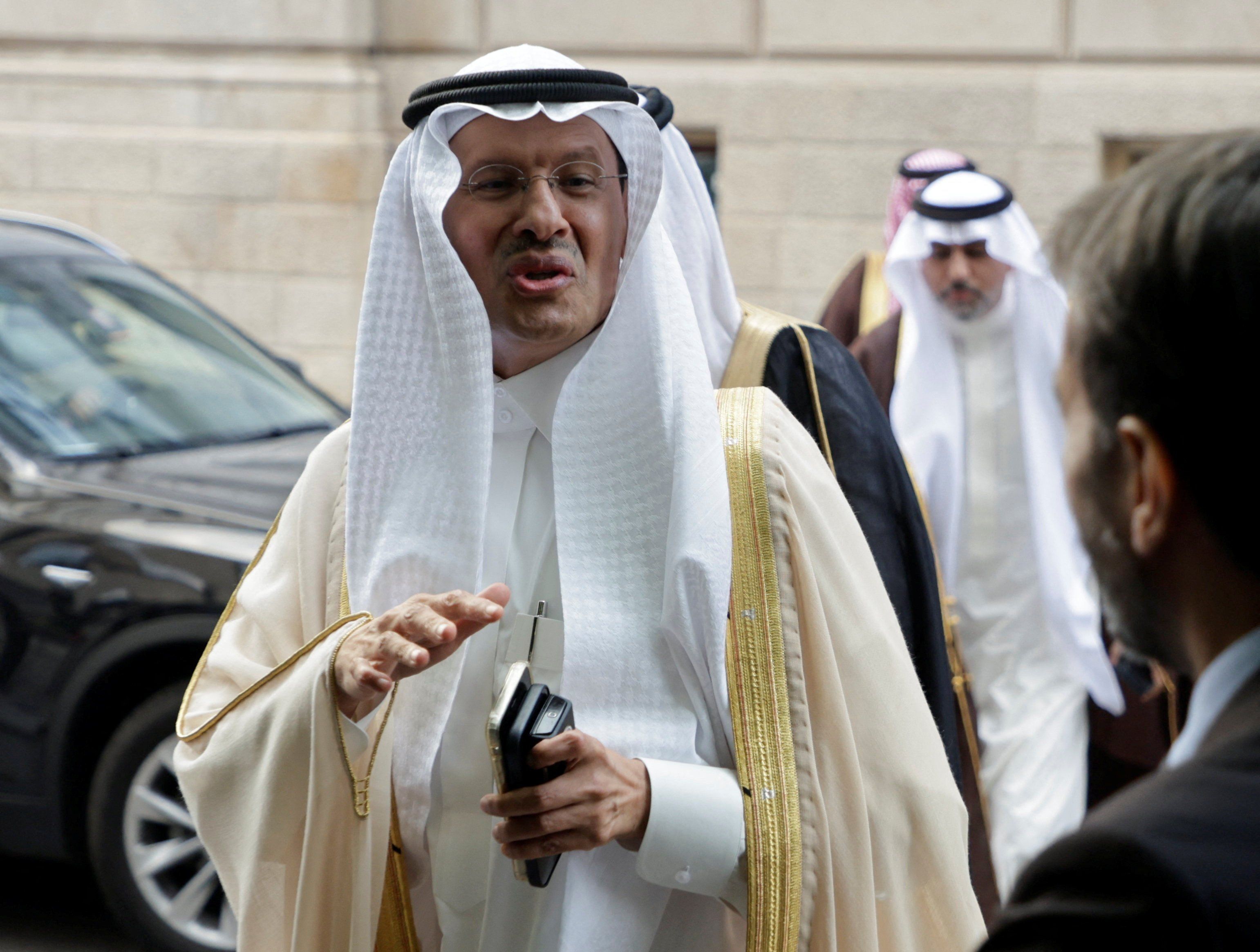 Saudi Arabia's Minister of Energy Prince Abdulaziz bin Salman Al-Saud arrives for an OPEC meeting in Vienna.