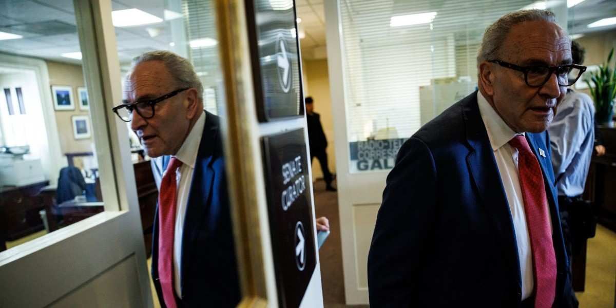 ​Senate Minority Leader Chuck Schumer (D-NY) heads back to his office following a press conference at the U.S. Capitol on November 5, 2025 in Washington, D.C. The shutdown of the Federal Government has become the longest in U.S. history after surpassing the 35 day shutdown that occurred during President Trumps first term that began in the end of 2018. 