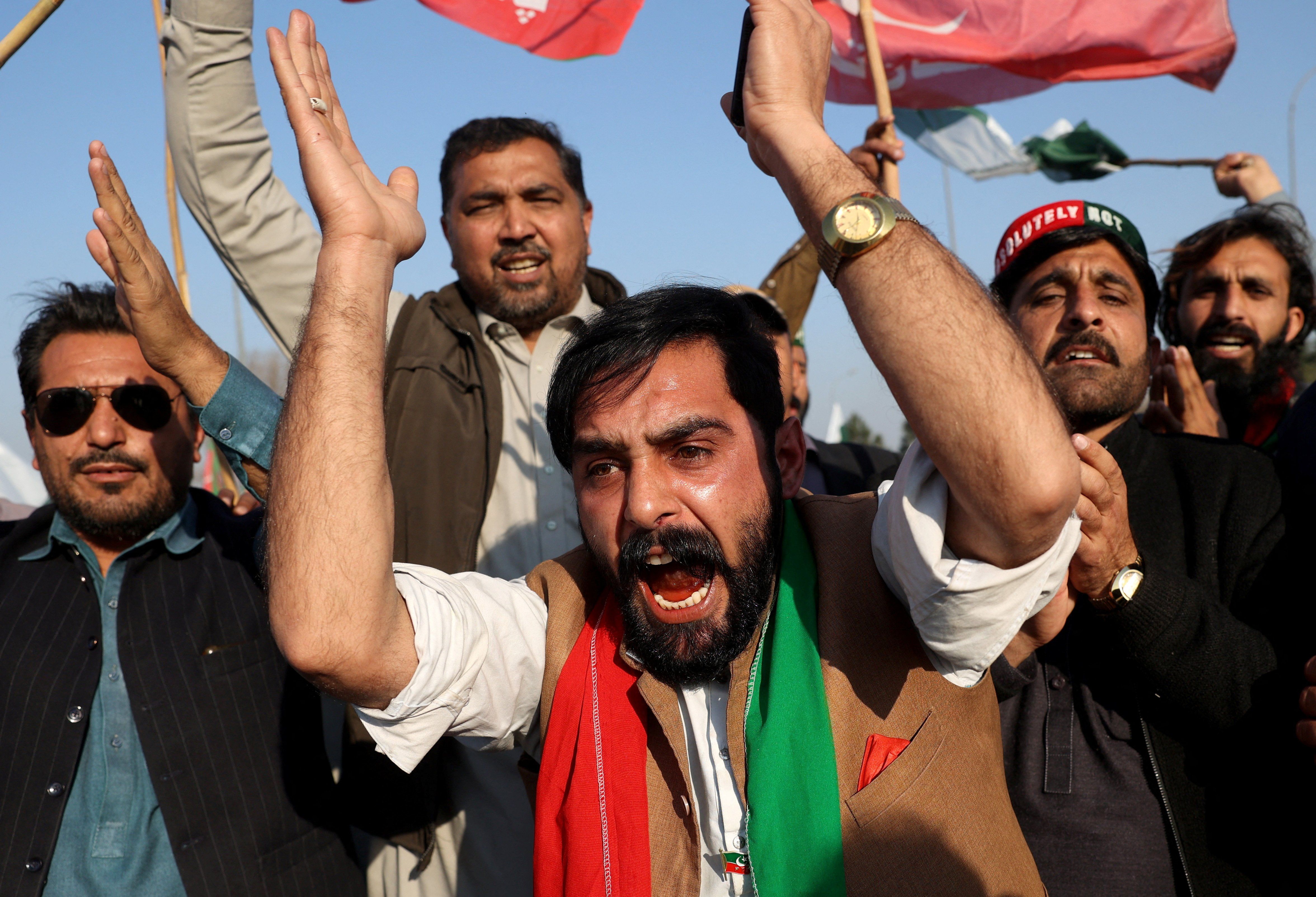 Supporters of former Prime Minister Imran Khan's party.