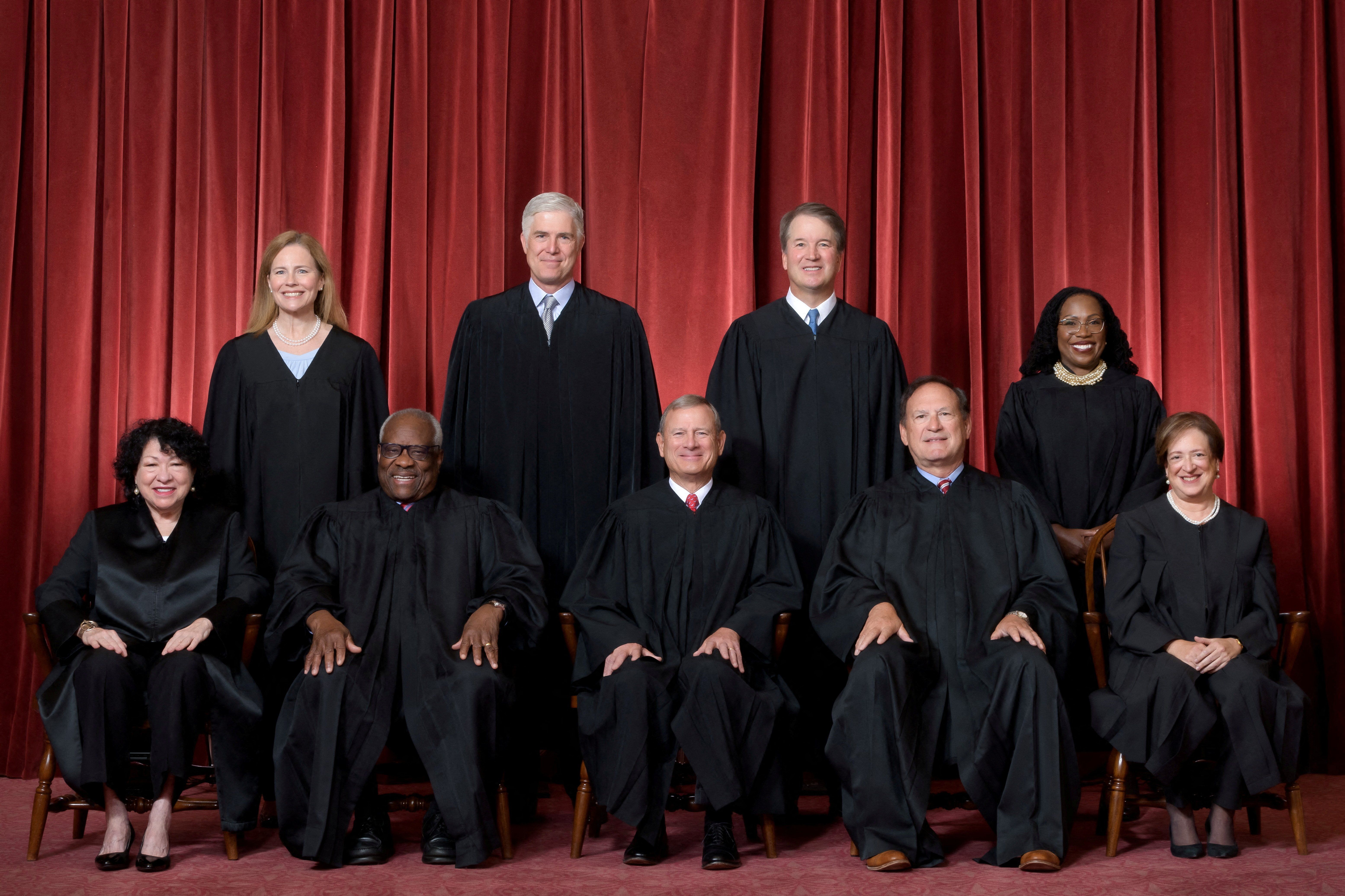 The official formal group photograph of the current U.S. Supreme Court.