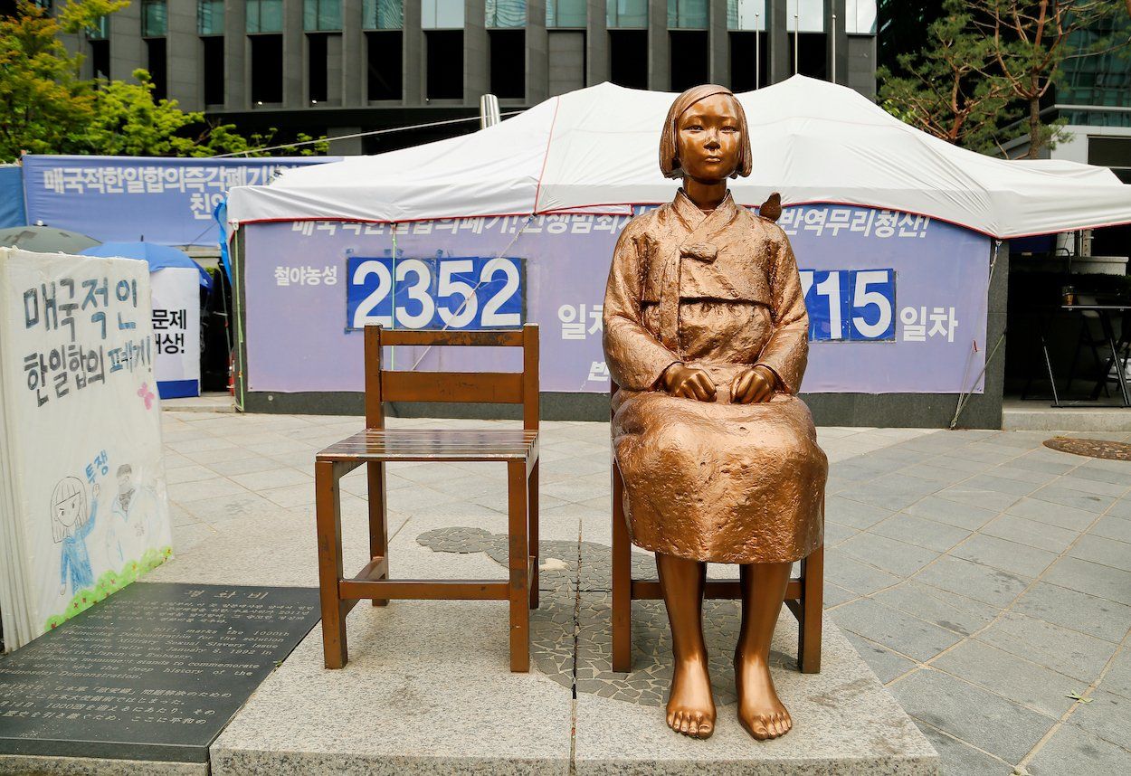 The Statue of Peace symbolizing Korean Comfort Women by Japanese military during the Second World War.