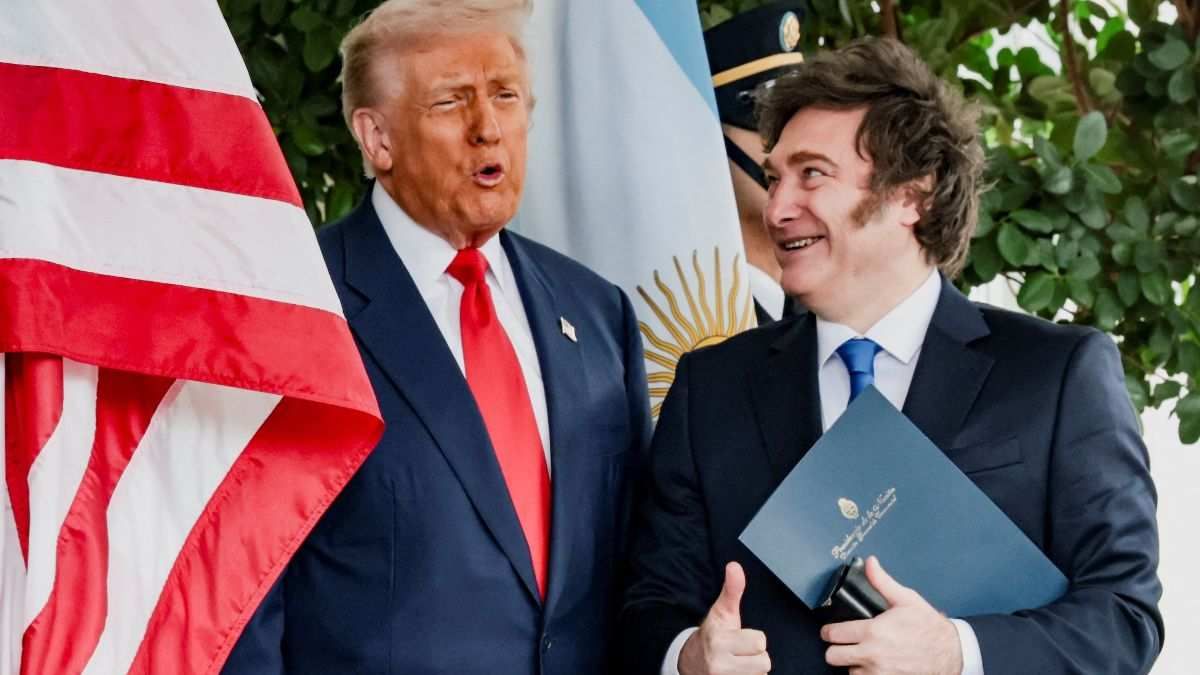 ​US President Donald Trump and Argentine President Javier Milei in Washington, D.C., USA, on October 14, 2025.