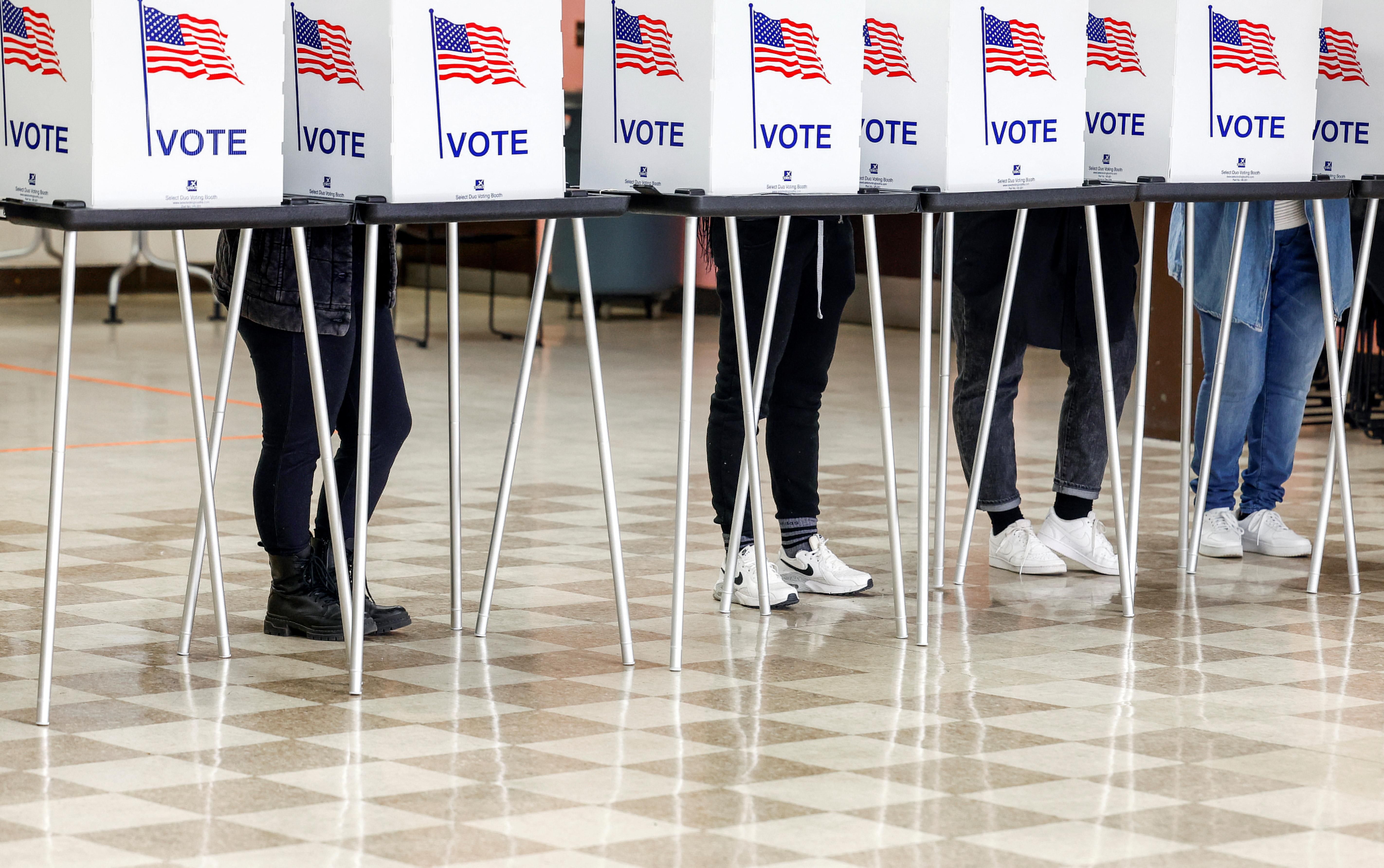 Voters cast their ballots in the midterm election, in Detroit, Michigan.