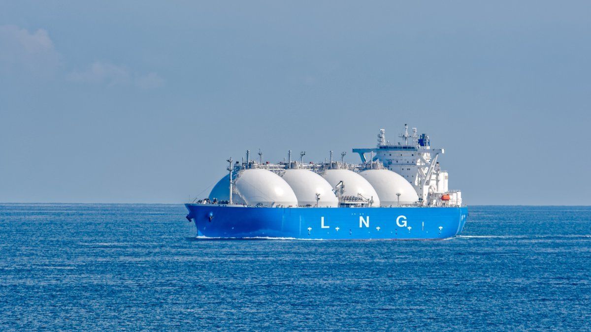 LNG container in the ocean