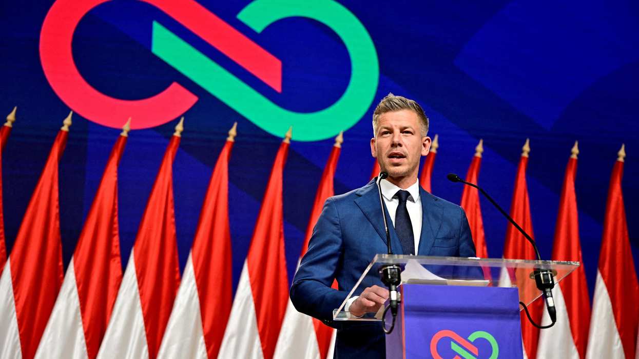 Magyar, leader of the opposition Tisza Party, speaks during a press conference a day after the parliamentary election, in which Hungarian Prime Minister Viktor Orban conceded defeat, Budapest, Hungary, April 13, 2026.