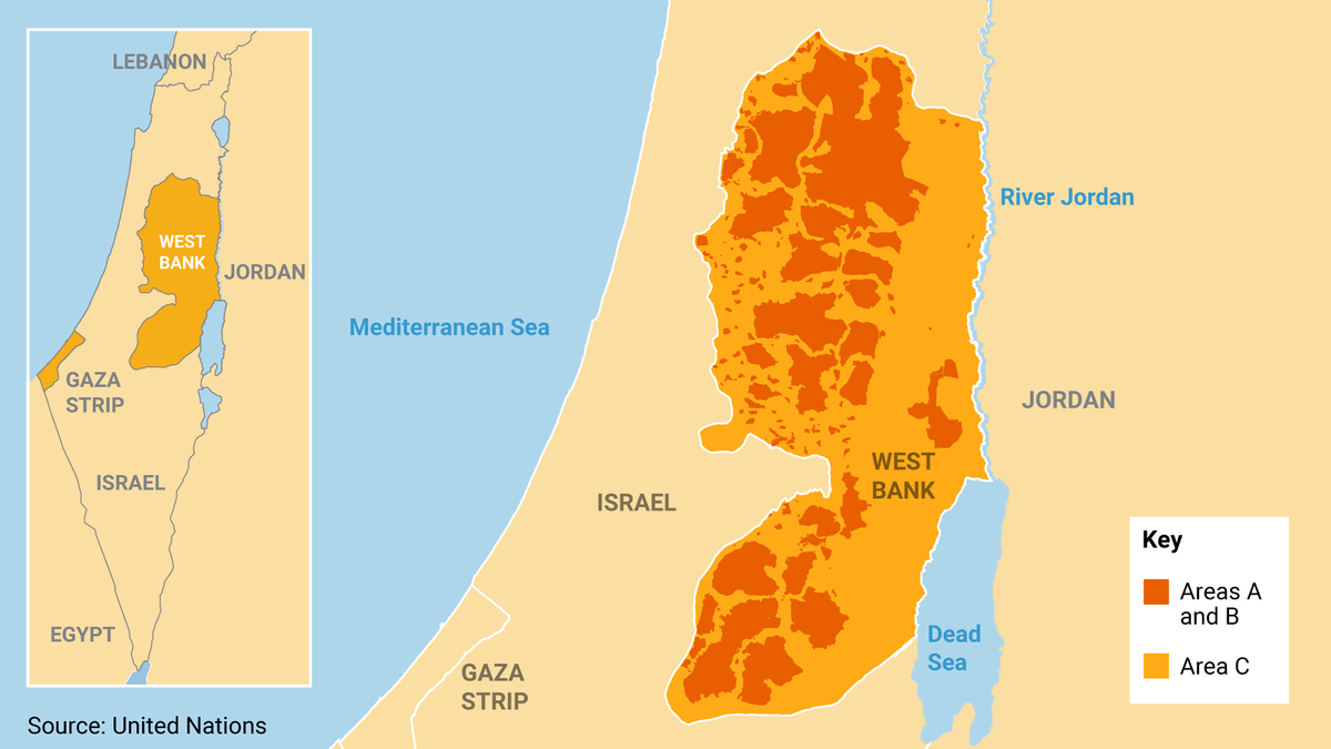Map of the West Bank 