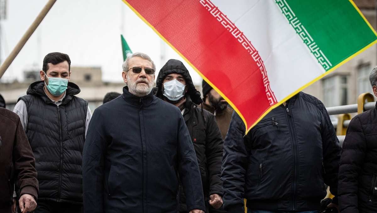 March 13, 2026, Tehran, Iran: ALI LARIJANI (C), Secretary of the Supreme National Security Council of Iran, participates in the Al-Quds (Jerusalem) Day rally, a commemoration in support of the Palestinian people on the last Friday of the Islamic holy month of Ramadan, in Tehran. 