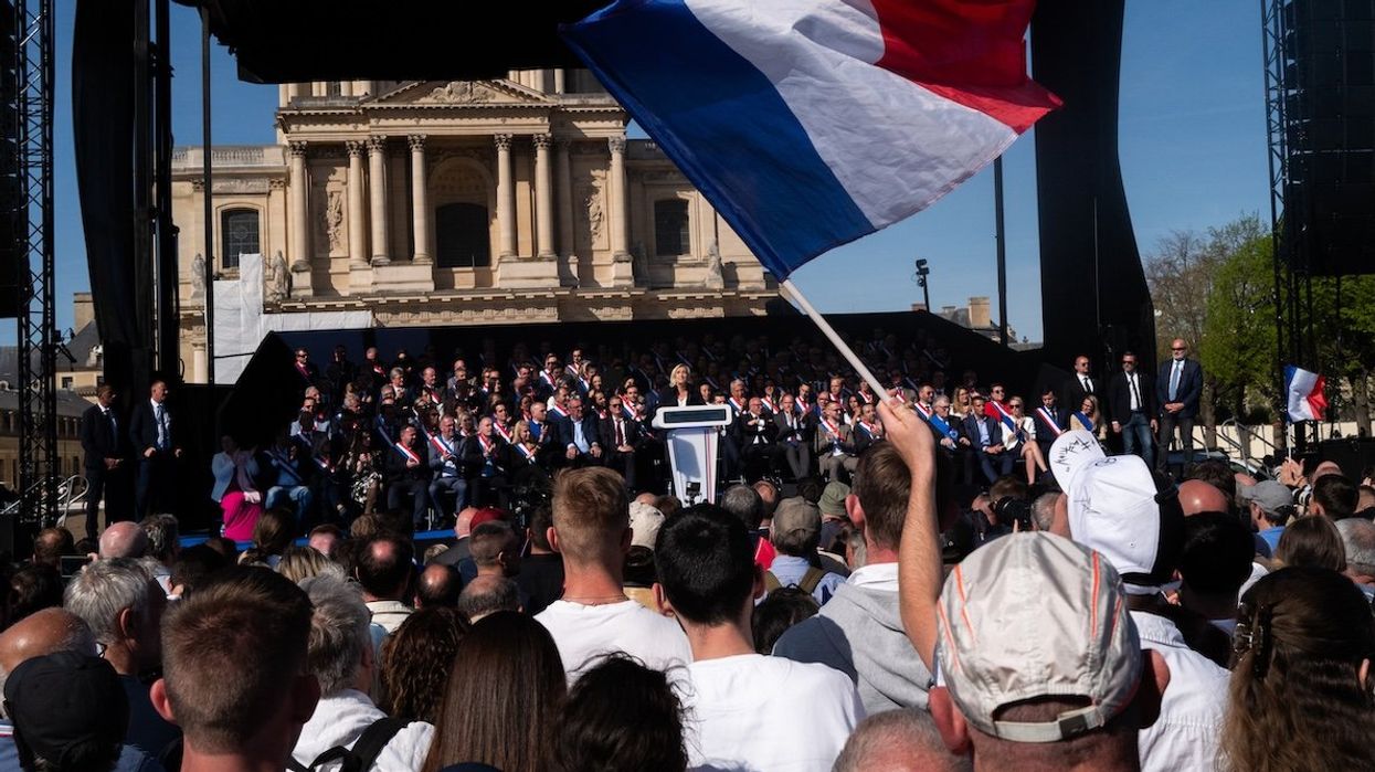 Marine Le Pen spoke at a support rally organized in Paris on Sunday.