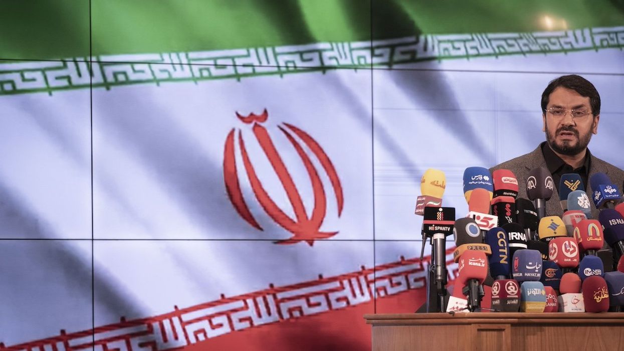 Mehrdad Bazrpash, an Iranian politician and the Minister of Roads and Urban Development, is speaking to the media at a media center in the Iranian Interior Ministry building after registering as a Presidential elections candidate during the last day of candidates' registration for Iran's early Presidential elections, in Tehran, Iran, on June 3, 2024.