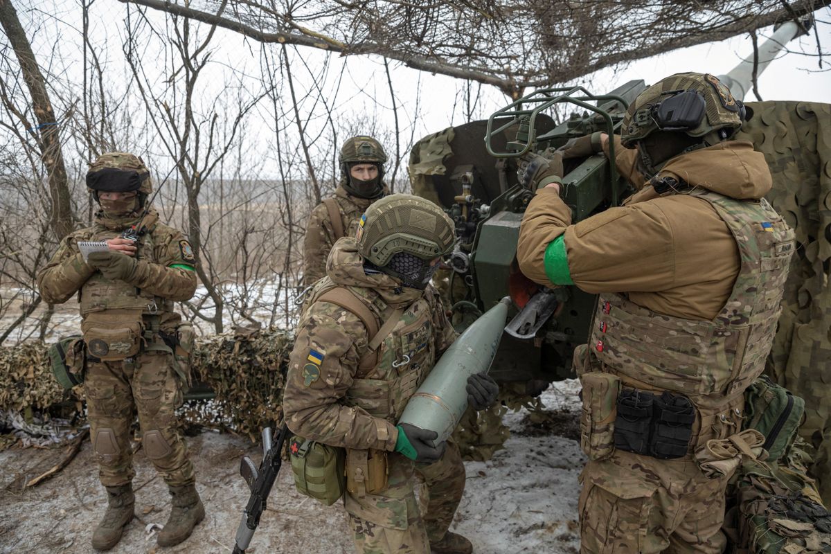 Members of of the Armed Forces of Ukraine prepare amid Russia's attack on Ukraine, near Bahmut, Ukraine.