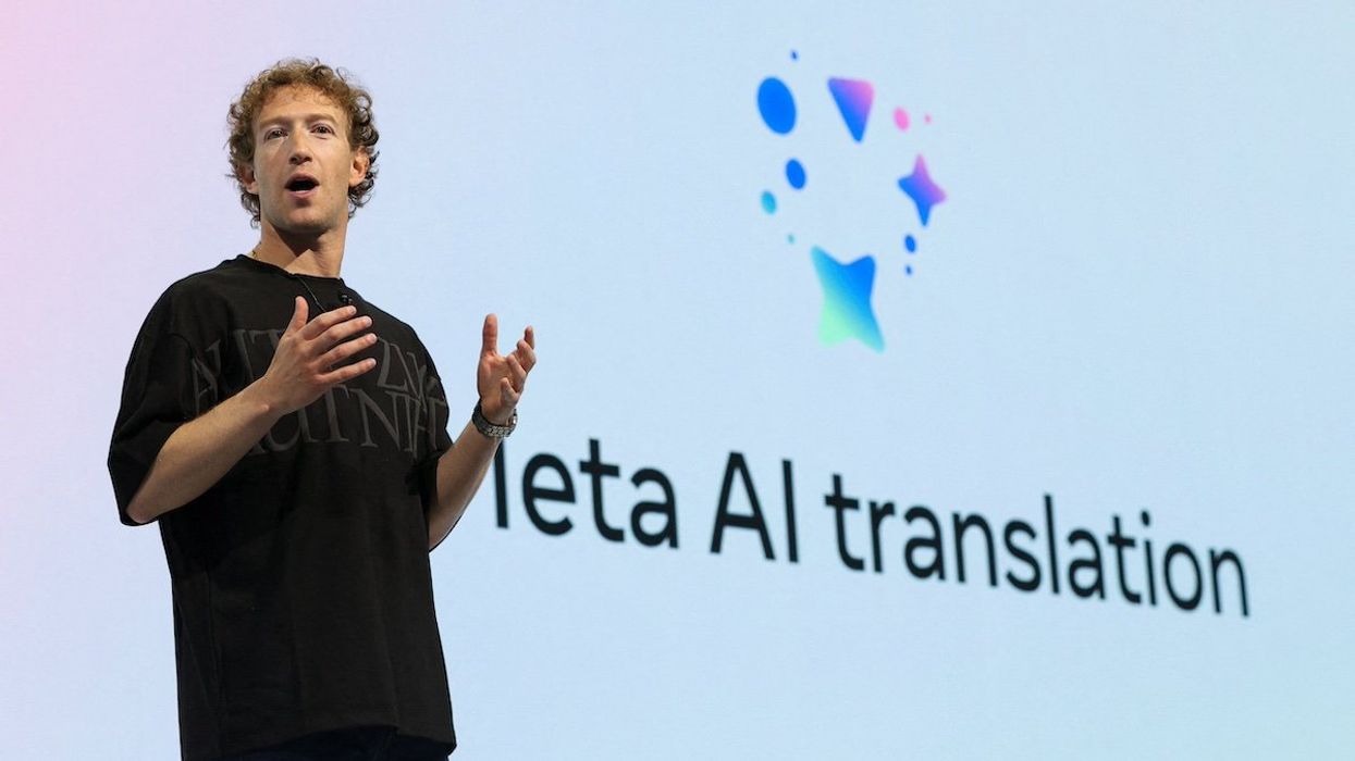 Meta CEO Mark Zuckerberg presents Meta AI Translation, as he makes a keynote speech at the Meta Connect annual event, at the company's headquarters in Menlo Park, California, U.S. September 25, 2024.
