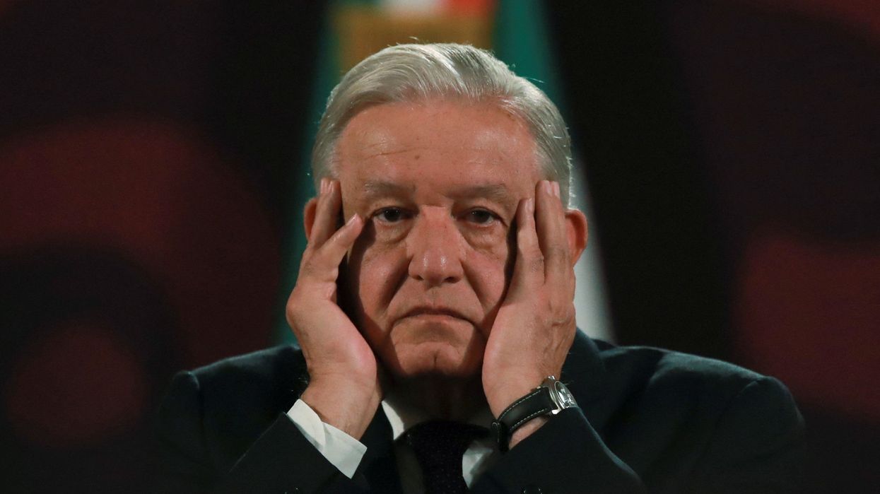 Mexico's President Andres Manuel Lopez Obrador gestures during a press conference after Mexico's Security Minister Rosa Icela Rodriguez informed of the detention of Joaquin Guzman Lopez, El Chapo Guzman's son, and Ismael "El Mayo" Zambada, at the National Palace, in Mexico City, Mexico July 26, 2024.