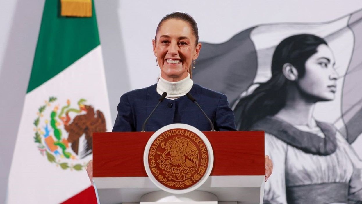Mexico's President Claudia Sheinbaum holds a press conference in Mexico City, Mexico February 3, 2025.