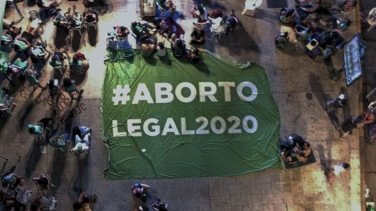 n the photo taken on December 10, 2020, mobilization of women in front of the Congress where the approval in Deputies of the legalization and decriminalization of abortion in Argentina was voted.