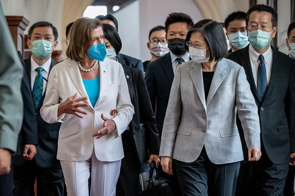 Nancy Pelosi meets with Taiwan's President Tsai Ing-wen in Taipei on August 3.