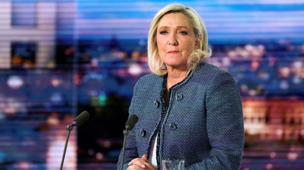 National Rally leader Marine Le Pen poses prior to an interview on the evening news broadcast of French TV channel TF1 on March 31, 2025.