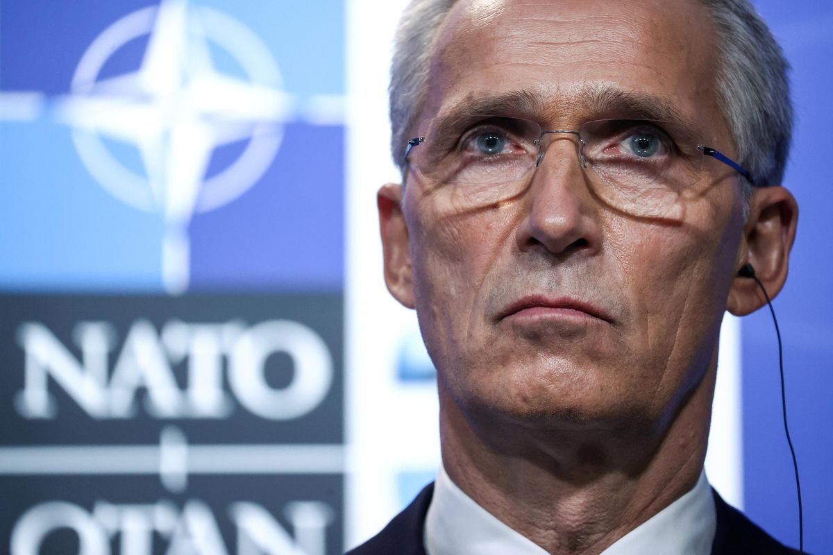 NATO Secretary General Jens Stoltenberg holds a news conference during the NATO summit at the Alliance's headquarters, in Brussels, Belgium, 