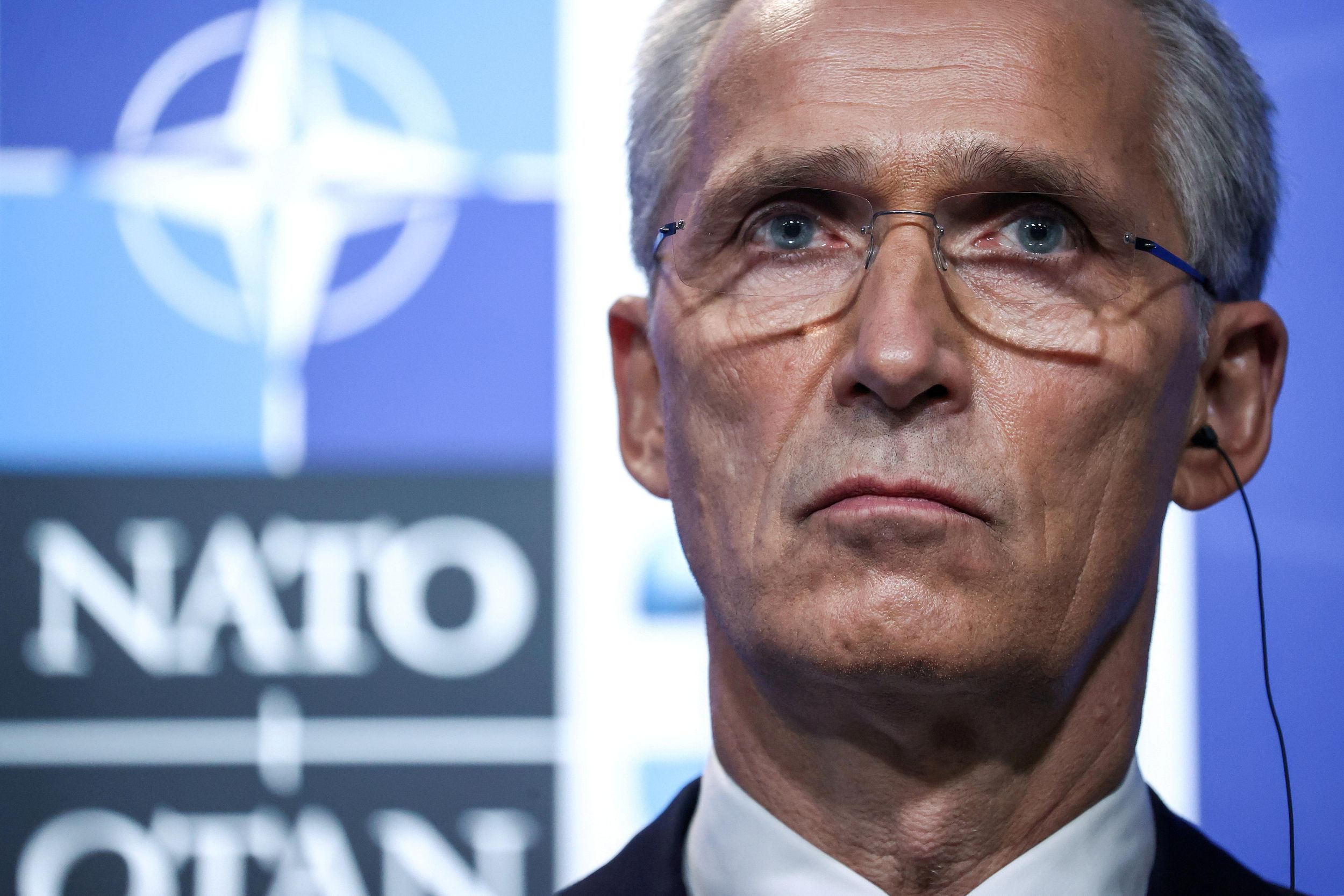 NATO Secretary General Jens Stoltenberg holds a news conference during the NATO summit at the Alliance's headquarters, in Brussels, Belgium,
